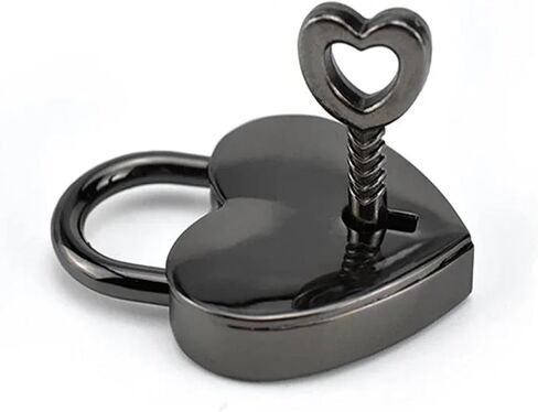 Colorful Heart Shaped Padlock Lover Lock for Women Hand Bags Backpack Jewelry Box Necklace MMS510 1Pcs(Pink) in Saudi Arabia