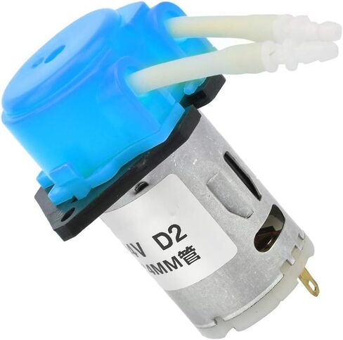 المضخة التمعجية الدقيقة 2 * 4MM DC 24V DIY مضخة سائلة تمعجية مضخة السائل لمضخة المختبر مع مقطع على التصميم سهل استبدال مضخة ABS أنبوب السيليكون الأزرق الأصفر (الأزرق) in Kuwait