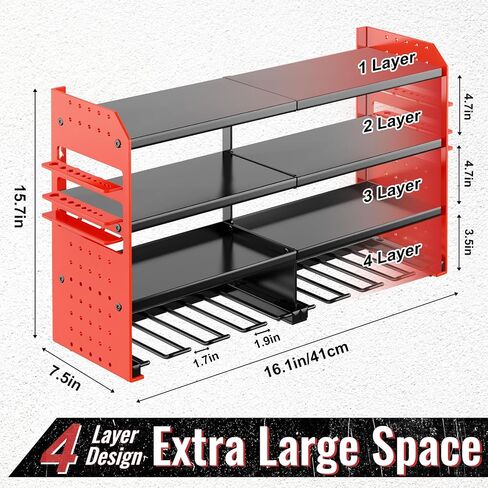 Metal Screwdriver Organizer, Wall Mount Plier Organizer Hammer Holder, Hand Tool Storage Rack for Garage Workshop Workbench(Black, 1PC) in Kuwait