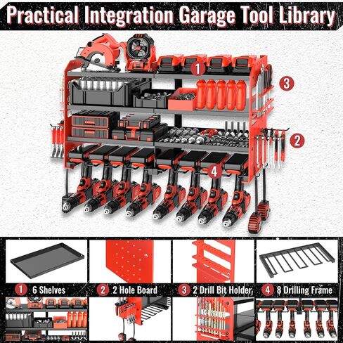 Metal Screwdriver Organizer, Wall Mount Plier Organizer Hammer Holder, Hand Tool Storage Rack for Garage Workshop Workbench(Black, 1PC) in Kuwait