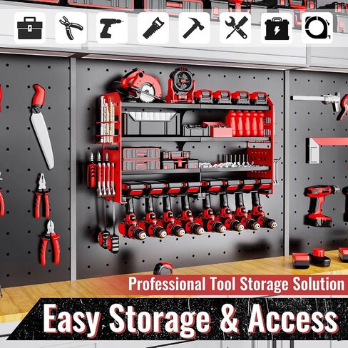 Metal Screwdriver Organizer, Wall Mount Plier Organizer Hammer Holder, Hand Tool Storage Rack for Garage Workshop Workbench(Black, 1PC) in Kuwait