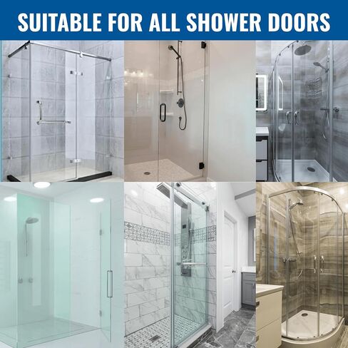 CBW Frameless Shower Door Side Seal Strip H-Type 180 Degree 72'' Length, Clear (1, 3/8'' Glass) in Saudi Arabia