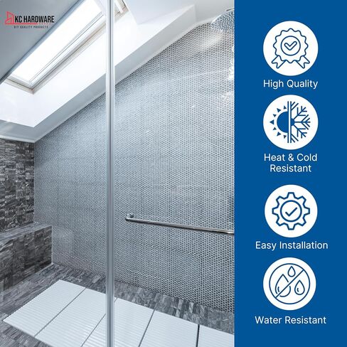 CBW Frameless Shower Door Side Seal Strip H-Type 180 Degree 72'' Length, Clear (1, 3/8'' Glass) in Saudi Arabia