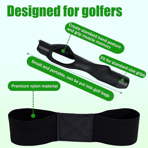 2PCS Golf Grip Trainer & Swing Band Arm Band ، ومرفق مدرب مريح للتدريب على الجولف ومدرب القبضة لتصحيح مواقع اليدين والتقلبات الميكانيكا in Saudi Arabia