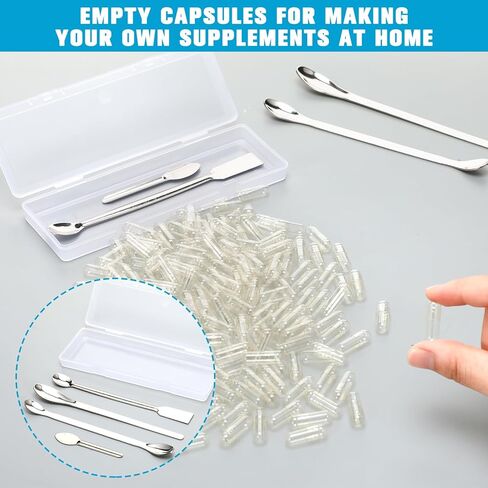 Timgle 2000 Count Empty Capsules with Lab Spoon Filling Kit Clear Fillable Empty Container DIY Vegetable Capsule Filling for Making Your Own Supplements in Saudi Arabia