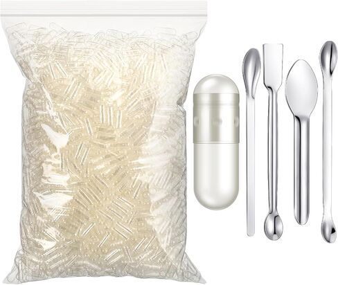 Timgle 2000 Count Empty Capsules with Lab Spoon Filling Kit Clear Fillable Empty Container DIY Vegetable Capsule Filling for Making Your Own Supplements in Saudi Arabia