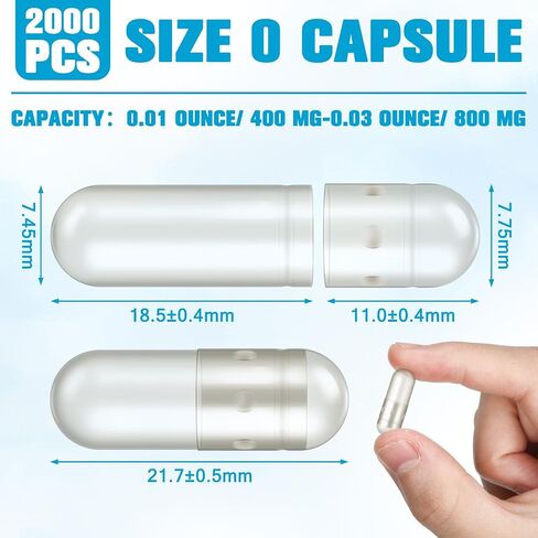 Timgle 2000 Count Empty Capsules with Lab Spoon Filling Kit Clear Fillable Empty Container DIY Vegetable Capsule Filling for Making Your Own Supplements in Saudi Arabia