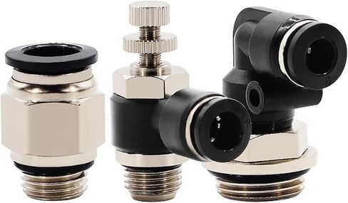 Pneumatic Hose Fitting PC PL SL With Sealing Ring Air Tube Connector G1/8 G1/4 G3/8 G1/2 1Pcs(6-M5 (6mm-M5),PL) in Saudi Arabia