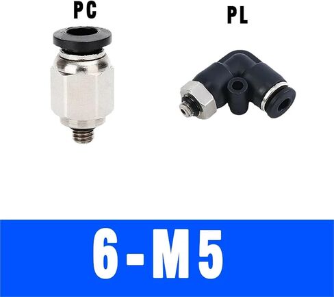 Pneumatic Hose Fitting PC PL SL With Sealing Ring Air Tube Connector G1/8 G1/4 G3/8 G1/2 1Pcs(6-M5 (6mm-M5),PL) in Saudi Arabia