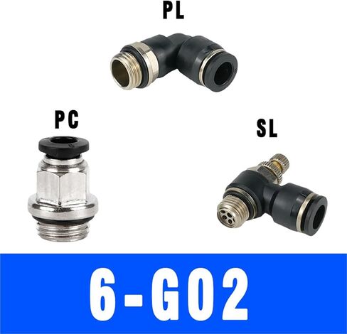Pneumatic Hose Fitting PC PL SL With Sealing Ring Air Tube Connector G1/8 G1/4 G3/8 G1/2 1Pcs(6-M5 (6mm-M5),PL) in Saudi Arabia