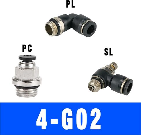 Pneumatic Hose Fitting PC PL SL With Sealing Ring Air Tube Connector G1/8 G1/4 G3/8 G1/2 1Pcs(6-M5 (6mm-M5),PL) in Saudi Arabia