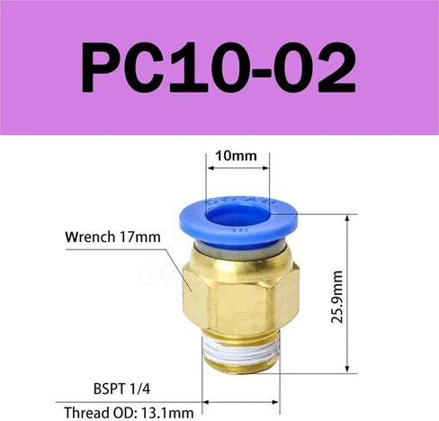 10Pcs PC 4/6/8/10/12mm Thread 1/8 1/4 3/8 1/2 Hose Connector Pipeline Quick Connector Pneumatic Air Fitting(PC4-01) in Kuwait