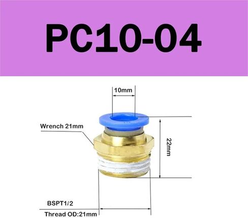 10Pcs PC 4/6/8/10/12mm Thread 1/8 1/4 3/8 1/2 Hose Connector Pipeline Quick Connector Pneumatic Air Fitting(PC4-01) in Kuwait