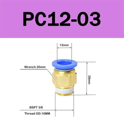 10Pcs PC 4/6/8/10/12mm Thread 1/8 1/4 3/8 1/2 Hose Connector Pipeline Quick Connector Pneumatic Air Fitting(PC4-01) in Kuwait