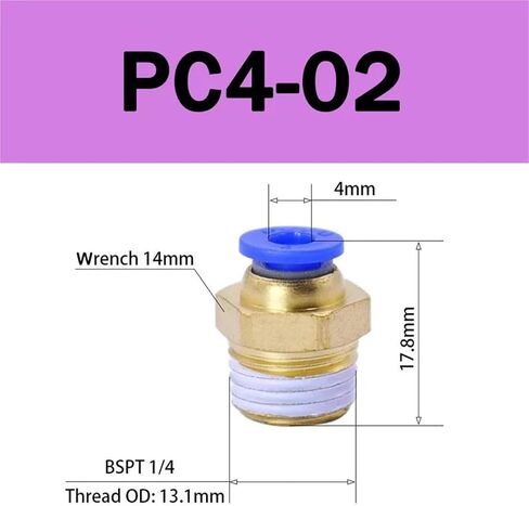 10Pcs PC 4/6/8/10/12mm Thread 1/8 1/4 3/8 1/2 Hose Connector Pipeline Quick Connector Pneumatic Air Fitting(PC4-01) in Kuwait