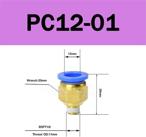 10Pcs PC 4/6/8/10/12mm Thread 1/8 1/4 3/8 1/2 Hose Connector Pipeline Quick Connector Pneumatic Air Fitting(PC4-01) in Kuwait