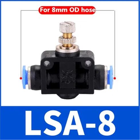 Pneumatics Air Throttle Valve Speed Control Hose Tube Water Fitting Connector Pneumatic Fittings Adjust 4-10mm 1Pcs(LSA-8) in Saudi Arabia