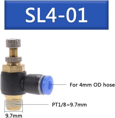 SL 4-12mm اتصال سريع التوصيل الهوائي M5 "1/8" 1/4 "3/8" 1/2 الهواء تنظيم صمام الصمام صمام الخانق 1PCs (SL4-01) in Kuwait