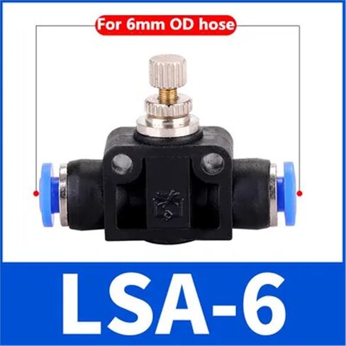 Pneumatics Air Throttle Valve Speed Control Hose Tube Water Fitting Connector Pneumatic Fittings Adjust 4-10mm 1Pcs(LSA-8) in Saudi Arabia
