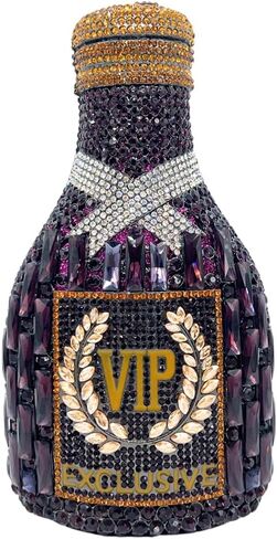 Glitter Women Champagne Bottle Evening Clutch Crystal Purse Cocktail Rhinestone Shoulder Bag Prom Diamond Handbag in Saudi Arabia