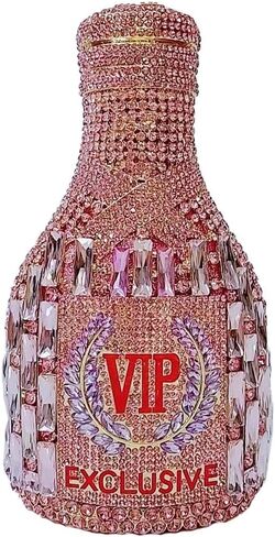 Glitter Women Champagne Bottle Evening Clutch Crystal Purse Cocktail Rhinestone Shoulder Bag Prom Diamond Handbag in Saudi Arabia