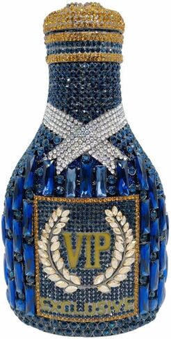 Glitter Women Champagne Bottle Evening Clutch Crystal Purse Cocktail Rhinestone Shoulder Bag Prom Diamond Handbag in Saudi Arabia