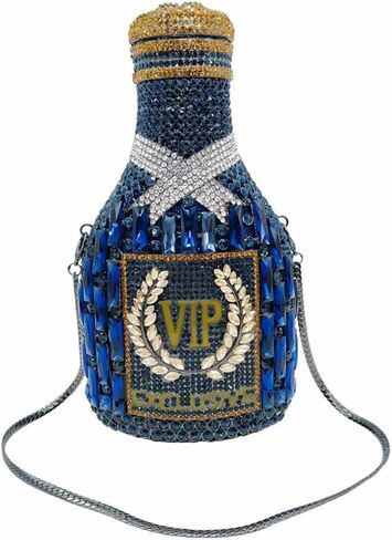 Glitter Women Champagne Bottle Evening Clutch Crystal Purse Cocktail Rhinestone Shoulder Bag Prom Diamond Handbag in Saudi Arabia