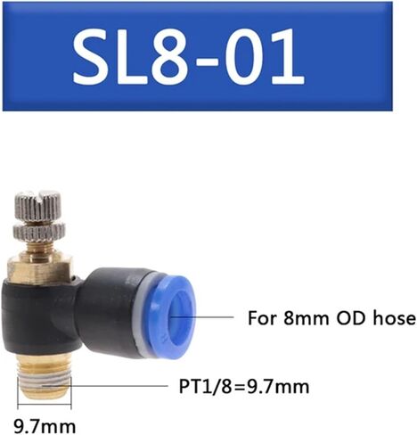 SL 4-12mm اتصال سريع التوصيل الهوائي M5 "1/8" 1/4 "3/8" 1/2 الهواء تنظيم صمام الصمام صمام الخانق 1PCs (SL4-01) in Kuwait