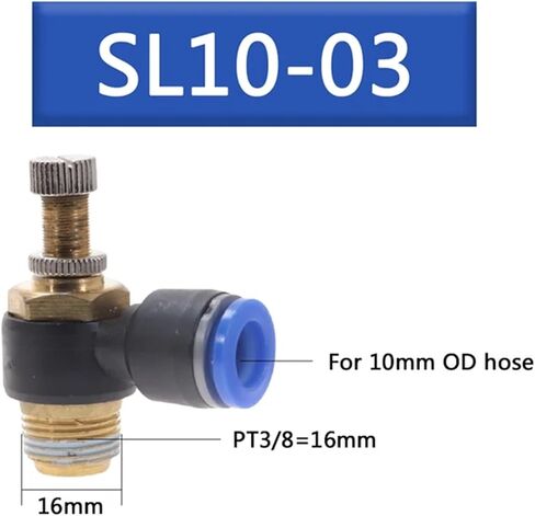 SL 4-12mm اتصال سريع التوصيل الهوائي M5 "1/8" 1/4 "3/8" 1/2 الهواء تنظيم صمام الصمام صمام الخانق 1PCs (SL4-01) in Kuwait