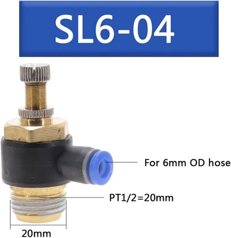 SL 4-12mm اتصال سريع التوصيل الهوائي M5 "1/8" 1/4 "3/8" 1/2 الهواء تنظيم صمام الصمام صمام الخانق 1PCs (SL4-01) in Kuwait