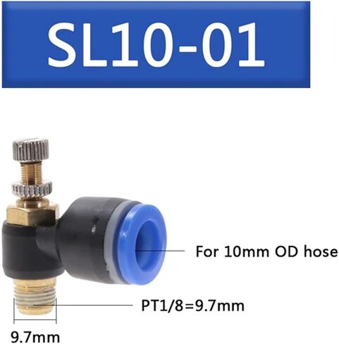 SL 4-12mm اتصال سريع التوصيل الهوائي M5 "1/8" 1/4 "3/8" 1/2 الهواء تنظيم صمام الصمام صمام الخانق 1PCs (SL4-01) in Kuwait