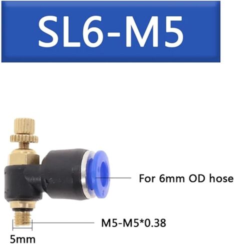 SL 4-12mm اتصال سريع التوصيل الهوائي M5 "1/8" 1/4 "3/8" 1/2 الهواء تنظيم صمام الصمام صمام الخانق 1PCs (SL4-01) in Kuwait