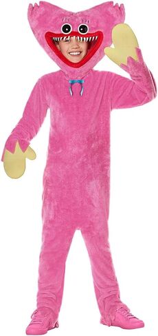 Spirit Halloween Poppy Playtime Kissy Missy Costume | Officially Licensed | Fuzzy Pink Kissy Missy Jumpsuit in Saudi Arabia