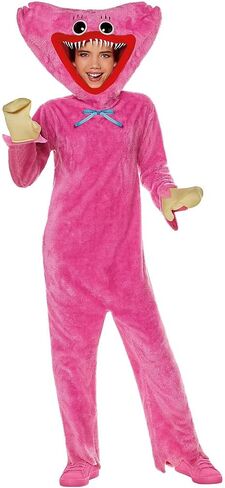 Spirit Halloween Poppy Playtime Kissy Missy Costume | Officially Licensed | Fuzzy Pink Kissy Missy Jumpsuit in Saudi Arabia