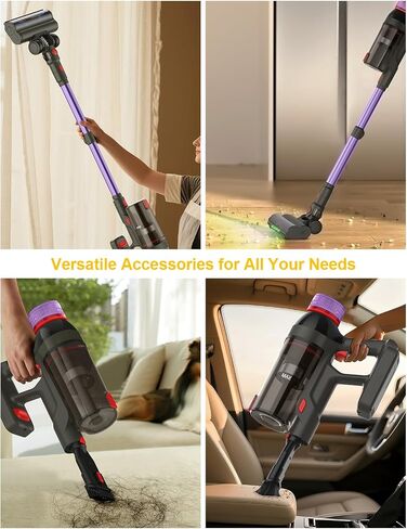 Cordless Vacuum Cleaner,550W/45KP/60Mins Stick Vacuum Cordless Rechargeable for Home/CarPet/Pet Hair/Floor-3 Suction Modes,Smart Screen&Headlight,Self-Standing,Removable Battery,Lighweight,Anti-Tangle in Saudi Arabia