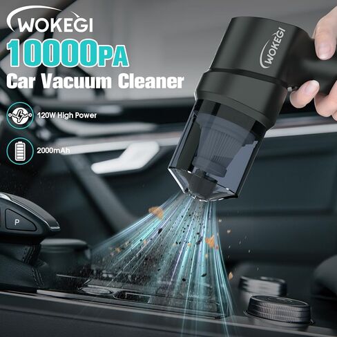 Handheld Mini Car Vacuum, 10000PA Cordless Portable Vacuum with 2000mAh Battery, 3 in 1 small Vacuum Cleaner & Air Duster with Type-C Charging, Compact & Lightweight for Car, Home, Kitchen (Black) in Kuwait