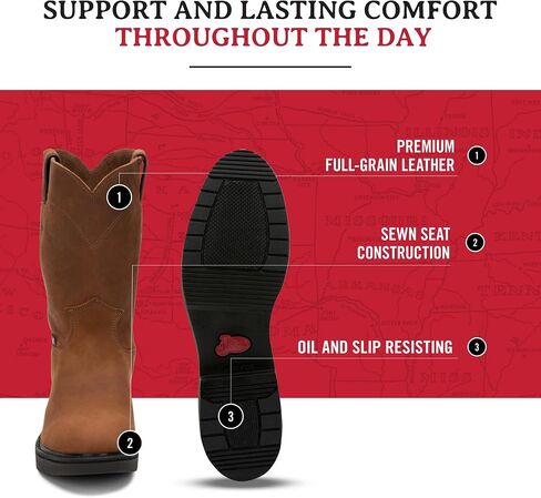 Justin Men's Conductor Electrical Hazard Pull-On Work Boot Soft Toe Copper 11 D(M) US in Saudi Arabia