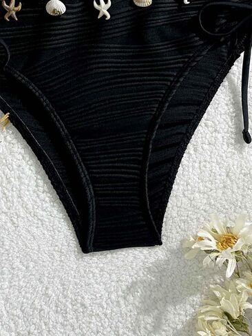 Women's Two Piece Adjustable Halter Boob Tube Top and Bottom with Ocean Accessories Bikini Set Sexy Bathing Swimsuits in Saudi Arabia