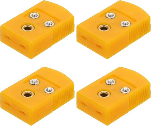 MECCANIXITY K Type Thermocouple Wire Connectors Female Plug Adapter High Temperature 120°C(248°F) for Thermocouple Sensor Probe Dark Yellow 20pcs in Saudi Arabia