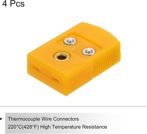 MECCANIXITY K Type Thermocouple Wire Connectors Female Plug Adapter High Temperature 120°C(248°F) for Thermocouple Sensor Probe Dark Yellow 20pcs in Saudi Arabia