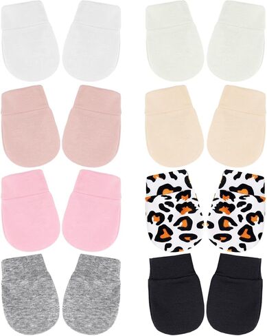 BQUBO Newborn Infant Toddler Mittens No Scratch Cotton Elastic Wrist Gloves Hypoallergenic for 0-6 Months Baby Boys Girls in Saudi Arabia