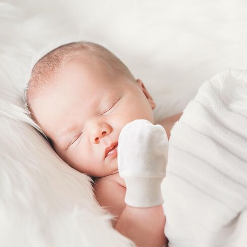 BQUBO Newborn Infant Toddler Mittens No Scratch Cotton Elastic Wrist Gloves Hypoallergenic for 0-6 Months Baby Boys Girls in Saudi Arabia