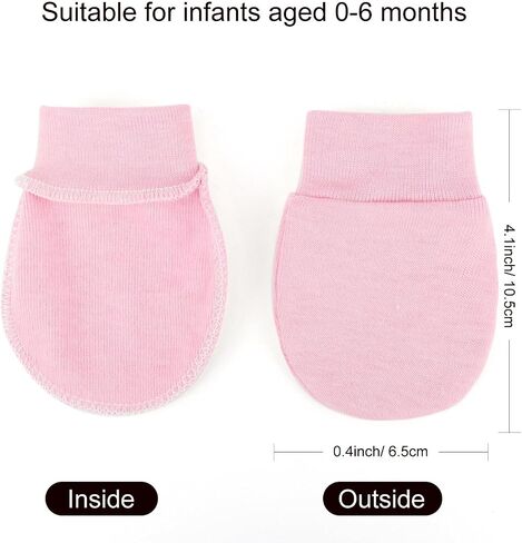 BQUBO Newborn Infant Toddler Mittens No Scratch Cotton Elastic Wrist Gloves Hypoallergenic for 0-6 Months Baby Boys Girls in Saudi Arabia