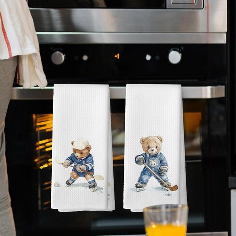 Bear Fishing Kids Hand Towels Set of 2, Gifts for Fishing Lovers Hand Towel for Kids Bathroom, Bear Nursery Decor Kitchen Tea Towels Dish Towel, 16x24 Inch in Saudi Arabia