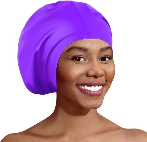 IwIeIaIrI Extra Large Swim Cap Silicone Swimming Cap for Long Hair, Dreadlocks,Weaves,Waterproof and Non-Slip, Keeps Hair Dry and Clean, Women and Men Unisex Adult, Swimming Pool in Kuwait