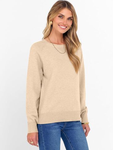 سترة anrabess للنساء الطويل الأكمام Crewneck 2025 خريف الشتاء لينة فضفاضة ناع in Saudi Arabia