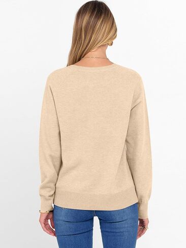 سترة anrabess للنساء الطويل الأكمام Crewneck 2025 خريف الشتاء لينة فضفاضة ناع in Saudi Arabia