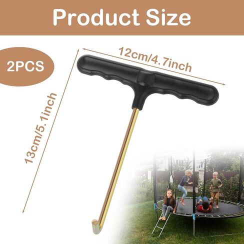 2 PCS Trampoline Spring Tool ، Hook Trampoline Spring Tool-Hook ، Spring Pull T-Hook مع مقبض بلاستيكي للقفز على ترامبولين سبرينج in Saudi Arabia