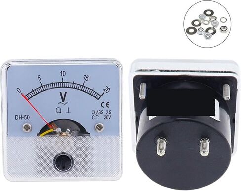 DH-50 Square Analog Volt Voltage Voltmeter Panel Meter AC 5V 10V 15V 50V 75V 100V 150V 200V 250V 300V 450V 1Pcs(AC 200V) in Saudi Arabia