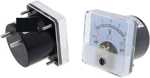 DH-50 Square Analog Volt Voltage Voltmeter Panel Meter AC 5V 10V 15V 50V 75V 100V 150V 200V 250V 300V 450V 1Pcs(AC 200V) in Saudi Arabia